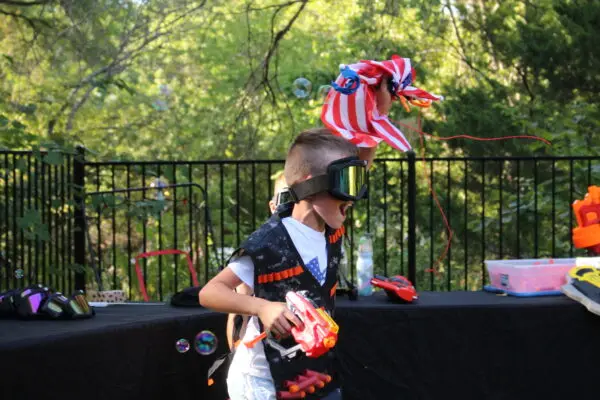 Players enjoying a mobile Nerf battle